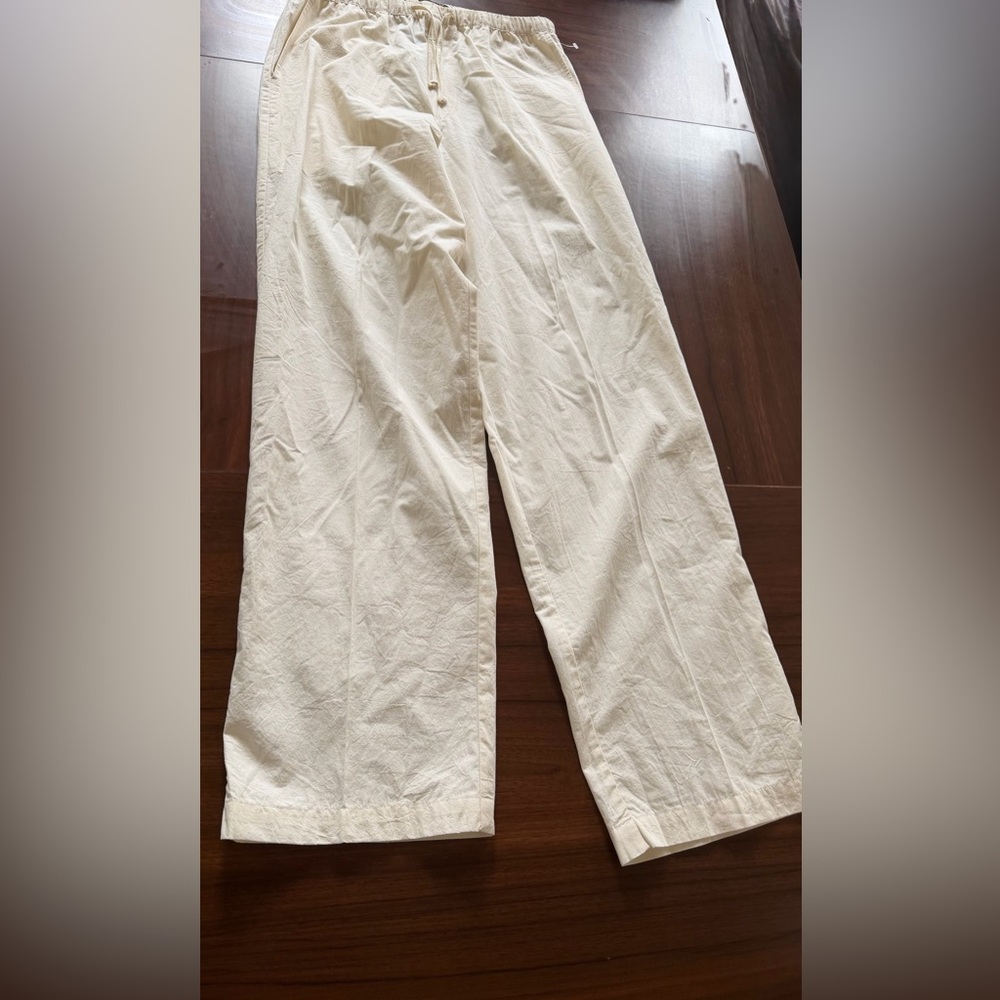 bundle of 2 Alan Stuart women cream cotton casual pants size M - Picture 2 of 8